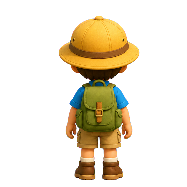 Young explorer character